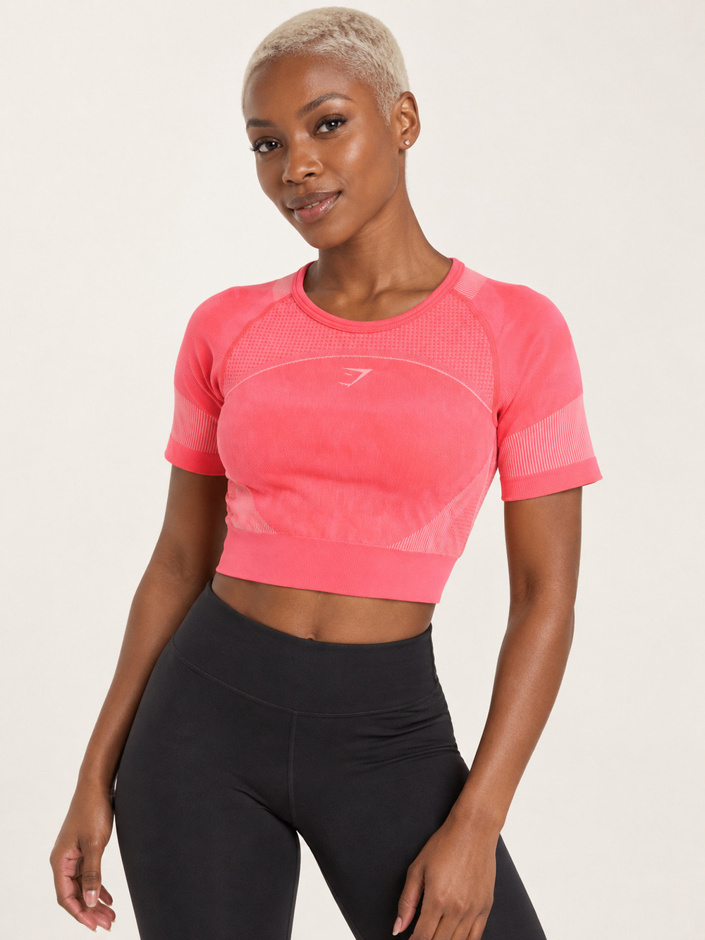 Gymshark Neon Pink Short Sleeve Cutout Back Crop Top S